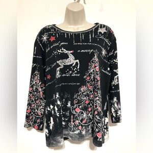 Jess& Jane Christmas holiday pullover top